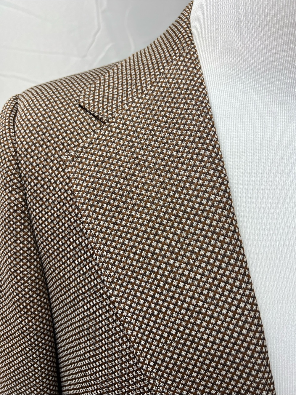 Mark V Vintage 70s Men's 44R Brown Stretch Knit 2-Button Blazer Jacket Coat - Picture 2 of 11